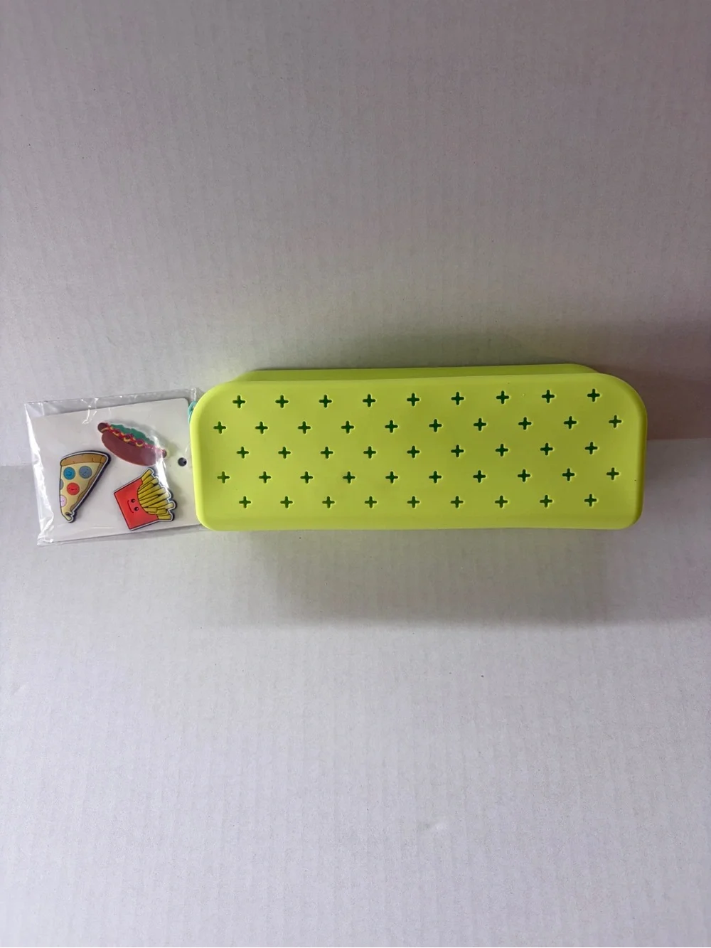 Lime Green Vent-Pattern Pencil Case for Home Office